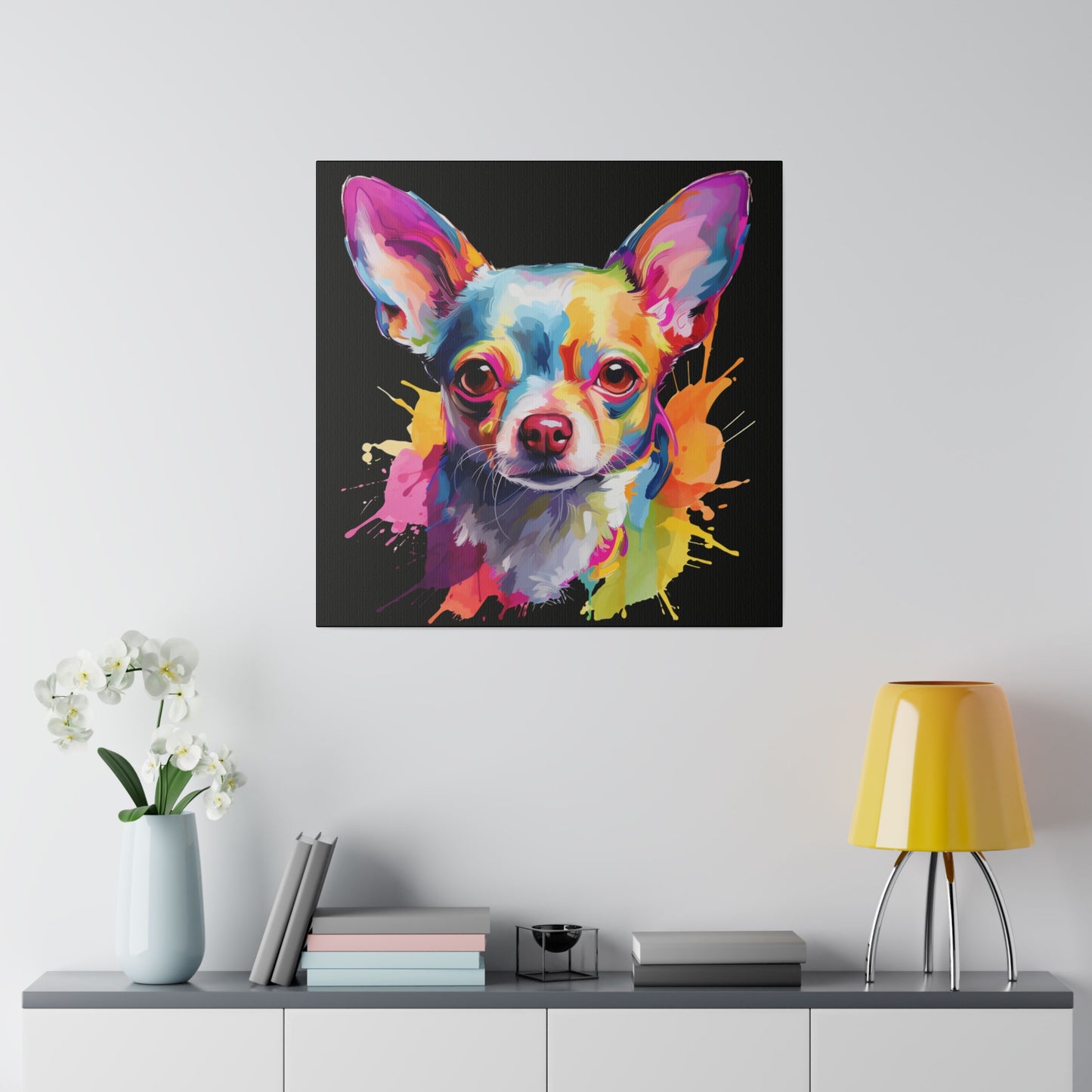 Vibrant Watercolor Chihuahua Canvas Wall Art