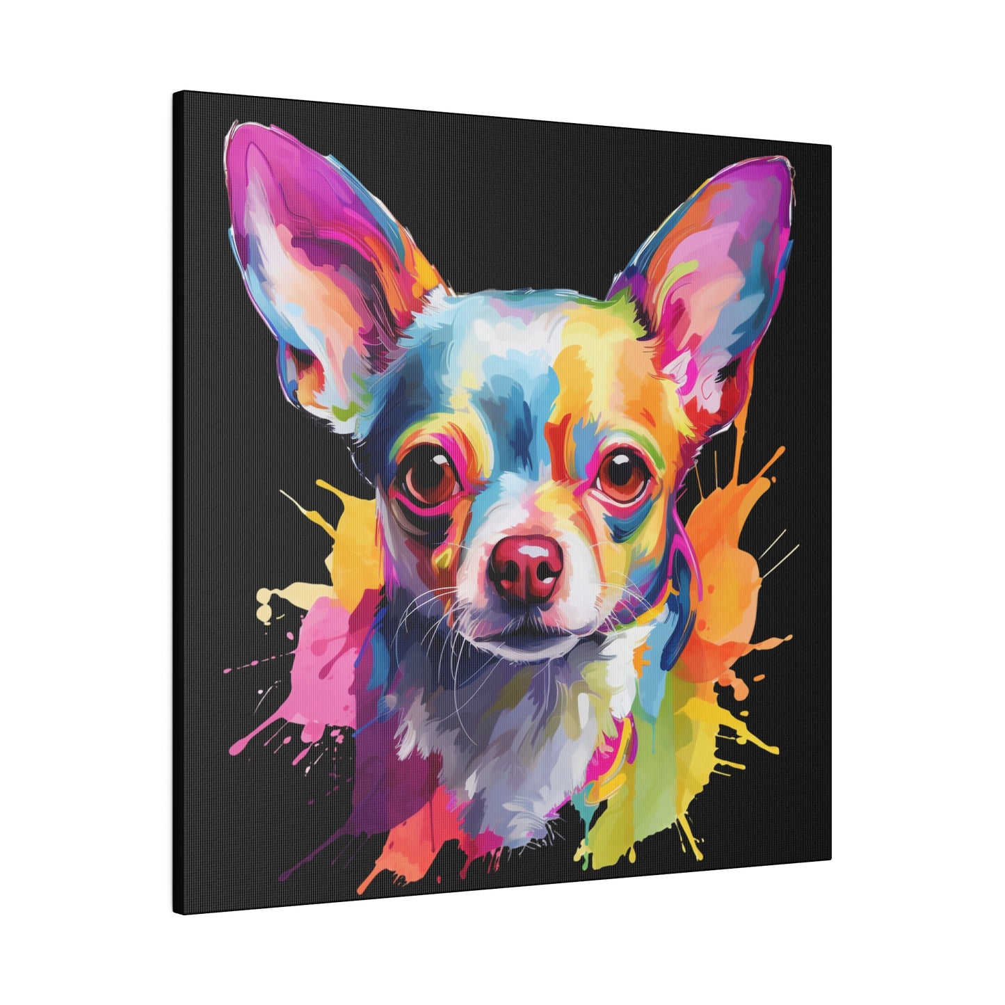 Vibrant Watercolor Chihuahua Canvas Wall Art